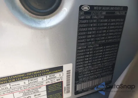 2018 Land Rover Range Rover Velar P380 S from USA, damaged, VIN SALYB2RV7JA759207